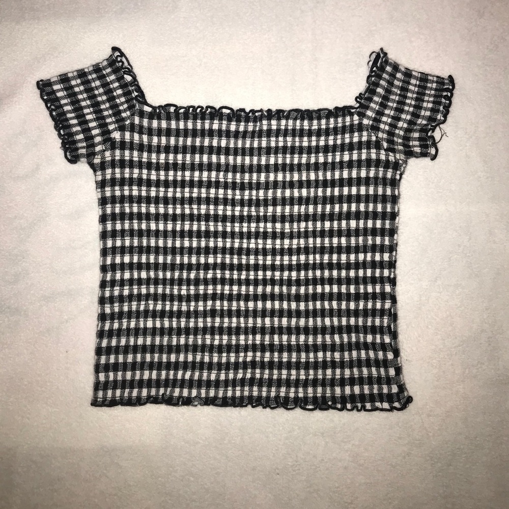 Hollister Smocked Off The Shoulder Crop Top
